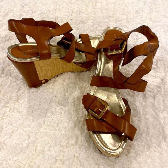 Liz Claiborne Cork Wedge Heels Size 8  - Picture 1 of 10
